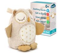 Soothing Sound Machine | Cuddly Stuffed Animal | 4 White Noise and 4 Lullabies | Auto-Shutoff | Sound Sensor | Nighty Night Owl Smart Sensor