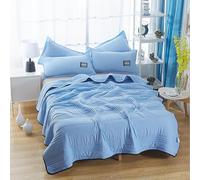 Soothing Step Ice Cooling Calming Blanket, Soothing Step Cooling Blanket King Size for Hot Sleepers, Breathable Moisture-Wick Ice Silk Ultra-Cool Summer Sleeping Mat,Improve Sleep (Blue,200*230cm)