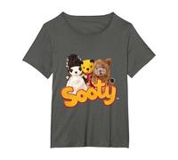 Sooty Halloween Spooky Trio T-Shirt, Women's Plus, Asphalt Grey, 5X