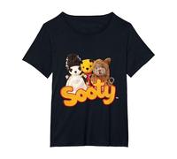 Sooty Halloween Spooky Trio T-Shirt, Women's Plus, Black, 6X