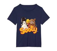 Sooty Halloween Spooky Trio T-Shirt, Women's Plus, Navy Blue, 6X