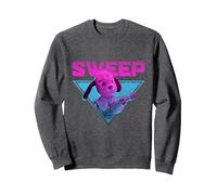 Sooty Sweep Guitar Vaporwave Sweatshirt, Adult Unisex, Dark Heather Grey, Large