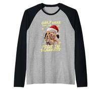 Sooty Sweep Only Here for The Pigs in Blankets Christmas Raglan Baseball Tee