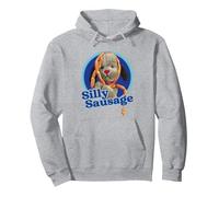 Sooty Sweep Silly Sausage Pullover Hoodie, Adult Unisex, Heather Grey, Large