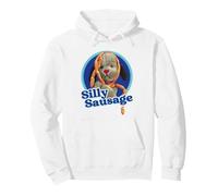Sooty Sweep Silly Sausage Pullover Hoodie, Adult Unisex, White, Large