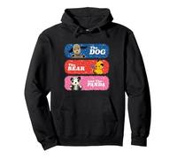 Sooty Sweep & Soo The Dog The Bear & The Panda Pullover Hoodie, Adult Unisex, Black, Medium