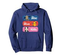 Sooty Sweep & Soo The Dog The Bear & The Panda Pullover Hoodie, Adult Unisex, Navy Blue, Small