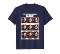 Sooty The Many Moods of Scampi T-Shirt, Men, Navy Blue, 4X-Large