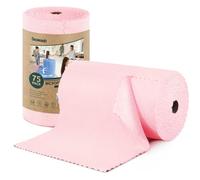 SOOWASH Microfiber Cleaning Cloths Roll, 75 Pack Tear Away Microfiber Towels Roll, 12" x 12" Lint Free Rags, Reusable Cleaning Cloths, Washable, Scratch Free,Ultra Absorbent Dish Rags(Pink)