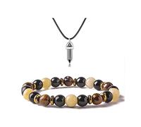 SOOWOOT Triple Protection Bracelet - Energy Healing Citrine & Hematite Set for Men and Women, Bringing Luck, Wealth & Prosperity, Stone, Hematite
