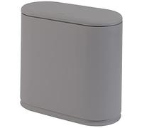 Sooyee 10 Liter Rectangular Plastic Trash Can Wastebasket with Press Type Lid,2.4 Gallon Garbage Container Bin for Bathroom,Powder Room,Bedroom,Kitchen,Craft Room,Office,(Gray)