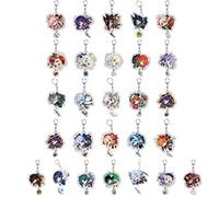 SOOYOOYOO Anime Cosplay Keyrings for Genshin Impact,27pcs Game Character Keyrchain Cute Double-sided Acrylic Pendant Ornaments
