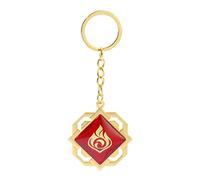 SOOYOOYOO Liyue Cosplay Keyrings, Genshin Impact Keychain, Pyro Vision Keyrings Set, Eye of God Pendant, Metal Liyue Pyro Merch