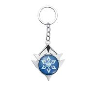 SOOYOOYOO Snezhnaya Cosplay Keyrings, Genshin Impact Keychain, Cyro Vision Keyrings Set, Eye of God Pendant, Metal Snezhnaya Cyro Merch