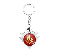 SOOYOOYOO Snezhnaya Cosplay Keyrings, Genshin Impact Keychain, Pyro Vision Keyrings Set, Eye of God Pendant, Metal Snezhnaya Pyro Merch
