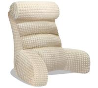 SOOYUZXXED Reading Pillow for Adults, Bed Cushion for Sitting Up in Bed with Arms, Comfortable Back Support Cushion for Reading, TV, Gaming, Relaxing and Bed Rest Use（Cream Beige，65 * 30cm）