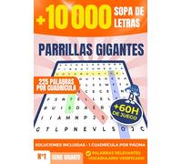 Sopa de Letras en Español - 225 Palabras por Cuadrícula : Libro de Pasatiempos para Adultos con Letra Grande: Para Adultos y Expertos: Gran Colección Temática con Soluciones