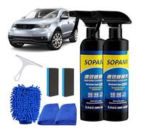 Sopami Car Coating Spray, Sopami Quick Effect Coating Agent, Spray Coating Agent, Sopami Oil Film Emulsion Glass Cleaner, Polish Spray Waterless Wash Wax, Improves Clarity and Visibility (2PCS)