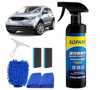 Sopami Car Coating Spray, Sopami Quick Effect Coating Agent, Spray Coating Agent, Sopami Oil Film Emulsion Glass Cleaner, Polish Spray Waterless Wash Wax, Improves Clarity and Visibility (1PCS)