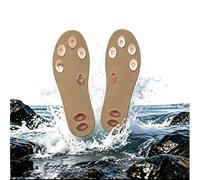 Sopan Copper Sheet Cowhide Insoles, Unisex, Odor Eliminator, Anti-Sweat, Cuttable Shoe Insoles, Natural Color (M)