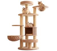 Sopapets Extra Large Cat Tree for Maine Coon,65 Inches Tall Cat Tree Tower for Indoor Cats Large Adult 20 lbs,XXL Heavy Duty Luxury Sturdy Cat House with Big Hammock,Sisal Scratching Post,Condo