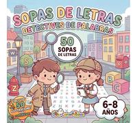 Sopas de Letras para niños de 6 7 8 años | 50 Juegos Educativos: Detectives de Palabras