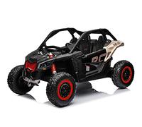 sopbost Licensed BRP CAN-AM Maverick X3 24V Kids UTV 2 Seater Ride On Car with Remote Control 4WD Off-Road Buggy SxS Electric Vehicle, EVA Tires Wheels, Music Play, Black