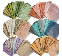 Sopcone 96 Sheets Textured Scrapbook Paper and Mesh Fabric Mixed Set, 6 Pack Paper Crafts Supplies for Scrapbooking Crafting Planner Junk Journal Mixed Media Collage Card Embellishments 3.9x5.5 Inch