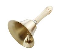 Sopcone Hand Bell Extra Loud Solid Brass Call Bell Handbells with Wooden Handle Multi-Purpose for School, Churchl, Hotel, Christmas and Wedding Service (8cm)