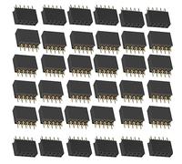Sopepoyie 2.54mm Female Pin Headers2x5PinDouble Rows Row Female PCB Header Connector Female DIP Straight Pin Header Socket 35PCS