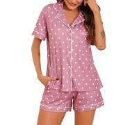 Sopesil Pyjamas for Women Shorts Sets Button Down Ladies Pjs Short Sleeve Soft SleepwearCute Loungewear Comfy with Pockets