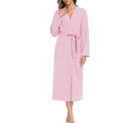 Sopesil Women Dressing Gown Waffle Full-Length Robe Lightweight Luxury Bathrobes Soft Loungewear Sleepwear Spa and Hotel for All Year Pink,S