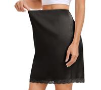 Sopesil Women's Half Slips Anti-Slips Petticoat Waist Slip Short Underskirt Ladies Underdress Black,XXL