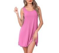 Sopesil Women's Nightdress Sleeveless Nighties for women V Neck Soft Ladies Nightgowns Womens Chemise Sleepwear Nightwear, Rose pink, XXL