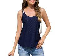 Sopesil Women's Sleeveless Tank Top V Neck Camisole Basic Vest Elegant Simple Cami Shirt with Adjustable Strap, Black, L
