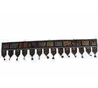 Sophia Art Christmas Decorative - Indian Ethnic Window Valance Home Decor Bandhanwar Toran Vintage Embroidered Patchwork Door Hanging (Grey, 78" x 13" Big Valance)