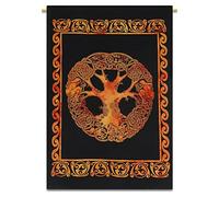 Sophia-Art Tapestry Hanging Cotton Poster Size Bohemian Tree Of Life Indian Celtic,Heart Tree Decor Wall Home Size Poster Bedspread Throw Poster (Orange Celtic Tree)