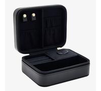 Sophia Black Oblong Leather Look Zipped Jewellery Box SP3338