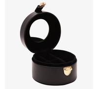 Sophia Black Round Jewellery Box With Lift Up Lid & Mirror