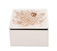 Sophia Classic Collection Classic Golden Bee Glass Trinket Box in White Sophia Classic Collection White