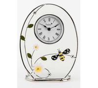 Sophia Classic Glass & Wire Bumble Bee Mantel Clock Silver
