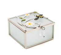 Sophia Classic Glass & Wire Bumble Bee Square Trinket Box