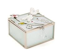 Sophia Classic Glass & Wire Dragonfly Square Trinket Box