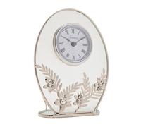 Sophia Classic Silver Daisy Mantel Clock in Clear Sophia Clear