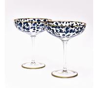 Sophia Collection Set of 2 Leopard Print Pattern Cocktail Glasses