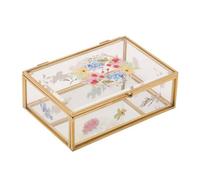 Sophia Floral Print Glass Trinket Box