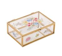Sophia Floral Print Glass Trinket Box