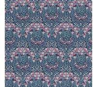 Sophia Floral Vinyl Wallpaper Blue / Pink Rasch 710038