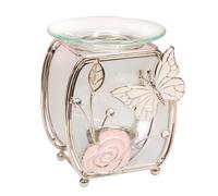 Sophia Glass & Wire Oval Oil Burner with Butterfly