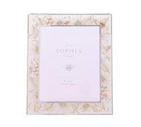 Sophia - Gold & White Picture Frame With Bee Detail - 8" x 10" - Self Standing Photo Frame With Easel Back - Contemporary Homeware & Gifting - H: 32cm x W: 27.